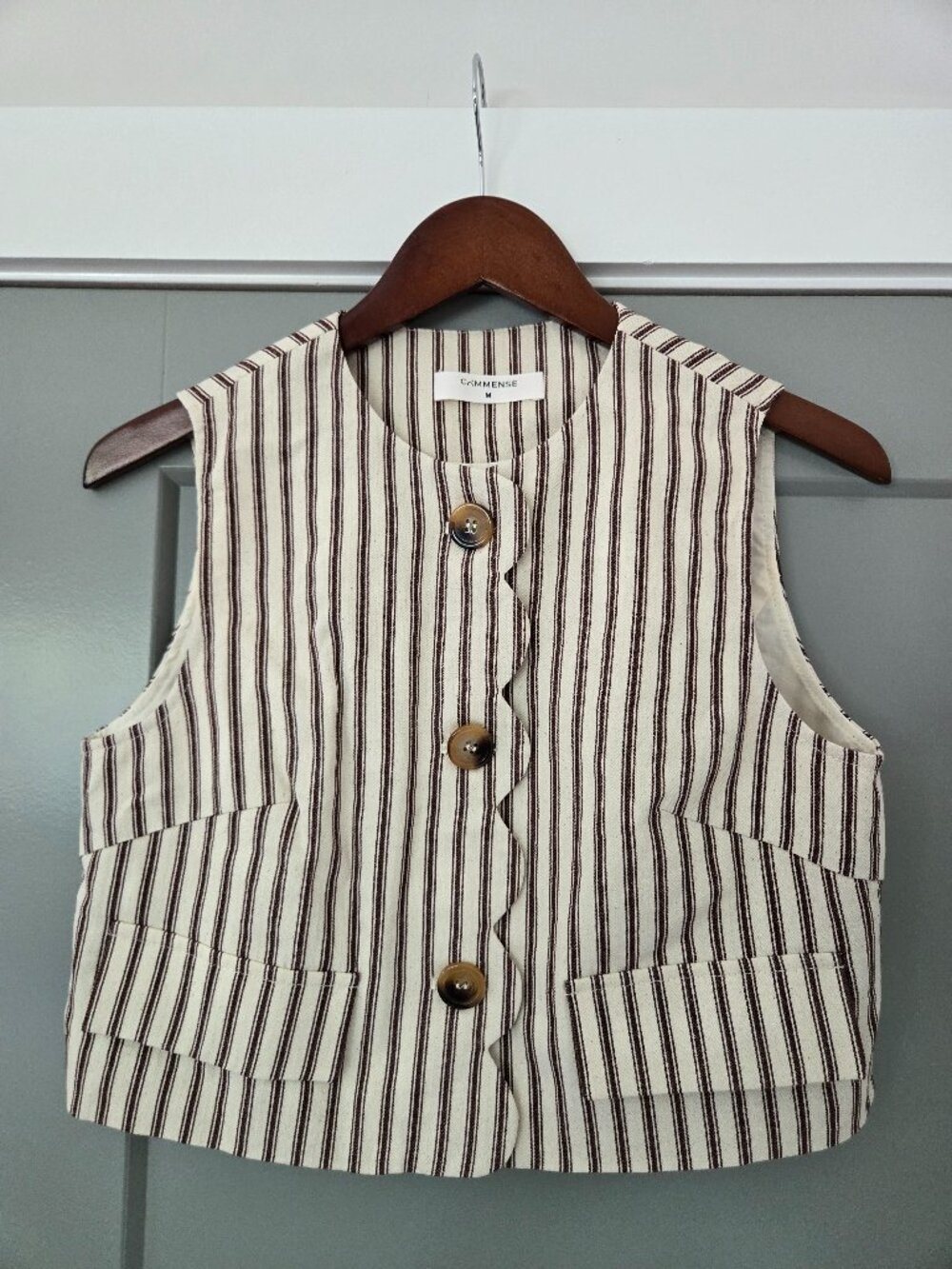 Commence Cotton Striped Sleeveless Top, Medium - Picture 2 of 4
